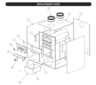 Replacement Parts 1 Diagram and Parts List for AF700  US Stove Company Heater